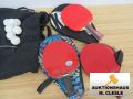 3 St&uuml;ck Tischtennisschlaeger und Baelle, gebraucht, siehe Bilder