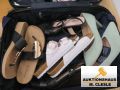 Koffer mit 4 Rollen, Inhalt: div. Damenschuhe, 8 Paar,  Gr.40, ca. 6,8 kg, gebraucht, siehe Bilder