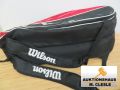 Tasche Wilson mit 4 Tennisschlaegern u. Zubehoer, gebraucht, nicht geprueft, siehe Bilder