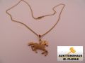 Kette mit Anhaenger Pferd, Gold 14K, 585, Gesamt Gew. ca. 5,7 gr., L= ca. 50 cm, gebraucht, siehe Bilder