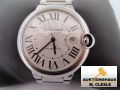 Armbanduhr Cartier, Modell Ballon Blue, 40mm, Automatik, Edelstahl, gebraucht, getragen, siehe Bilder, die Uhr wurde von einem Uhrensachverst&auml;ndigen gepr&uuml;ft