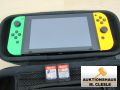 Nintendo Switch mit Tasche, Seitenteile grün/orange, nicht geprüft, gebraucht, siehe Bilder